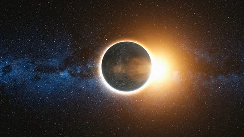 Solar Eclipse by a Lunar event with Ring of Fire Stock Footage 120515560