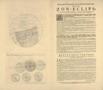 Solar eclipse of May 22, 1724; General exhibition of the solar conference,... Stock Photos
