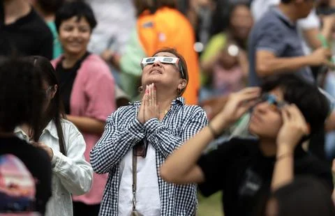 Solar Eclipse in Mexico, Torreon - 08 Apr 2024 Fotos Stock
