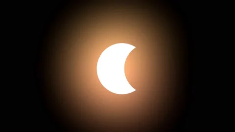 Solar eclipse, the moon completely passes the sun forming a ring 3d-rendering Stock Footage 221105365
