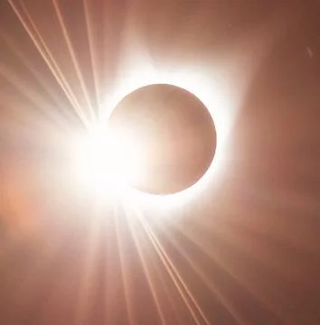 Solar Eclipse. The moon moving in front of the sun Stock Photos