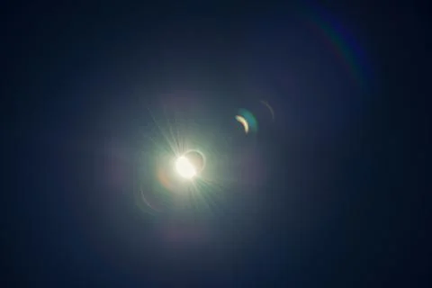 Solar Eclipse. The moon moving in front of the sun Stock Photos
