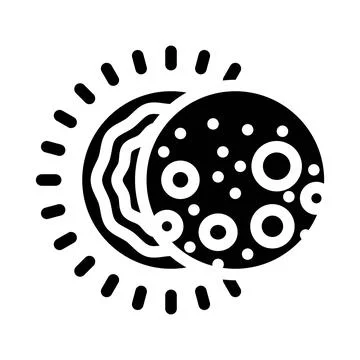 Solar eclipse natural phenomena glyph icon vector illustration 스톡 일러스트