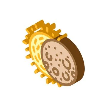 Solar eclipse natural phenomena isometric icon vector illustration 스톡 일러스트