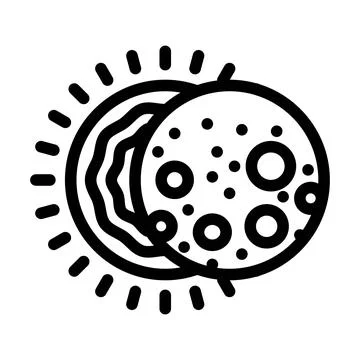 Solar eclipse natural phenomena line icon vector illustration Stock Illustration