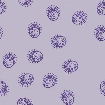 Solar eclipse natural phenomena line vector seamless pattern 库存插图
