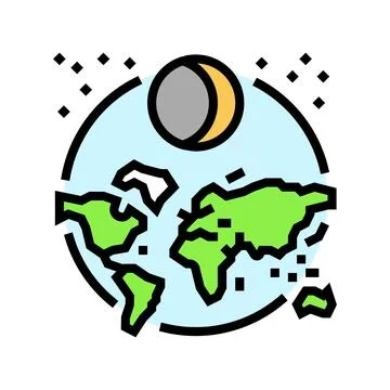 Solar eclipse navigation geographical color icon vector illustration Stock Illustration