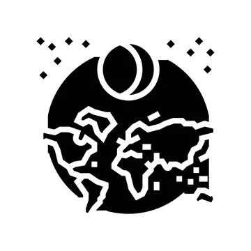 Solar eclipse navigation geographical glyph icon vector illustration イラスト素材