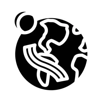 Solar eclipse navigation geographical glyph icon vector illustration Stock Illustration