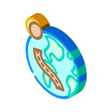 Solar eclipse navigation geographical isometric icon vector illustration 스톡 일러스트