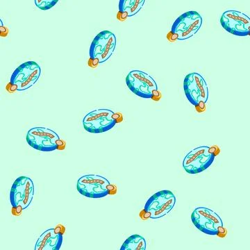 Solar eclipse navigation geographical isometric icon seamless pattern Illustrazione stock