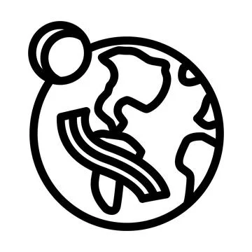 Solar eclipse navigation geographical line icon vector illustration 스톡 일러스트
