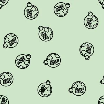 Solar eclipse navigation geographical line vector seamless pattern Stock Illustration