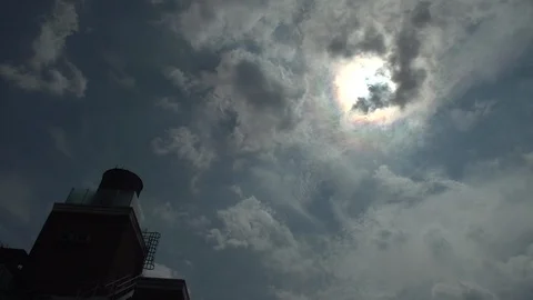 Solar Eclipse from NYC Rooftop Video stock 99431322
