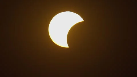 Solar eclipse observation in multiple frames showcasing progression of the event Stock Footage 342175471