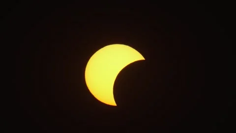 Solar eclipse observed through various stages Stock Footage 342176016