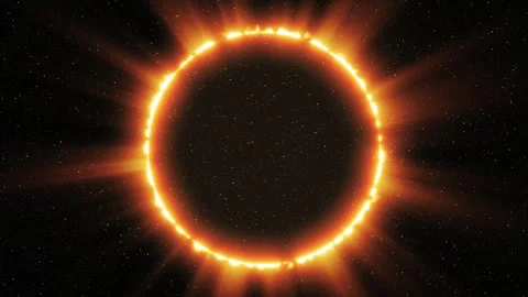 A solar eclipse or a ring of light in space. Vídeos de archivo 305628468