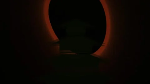 Solar eclipse with orange glow on dark background. Stock Footage 335966875