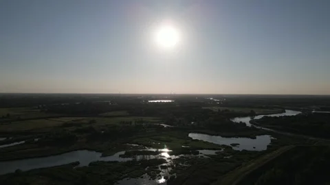 Solar Eclipse Over Mechelen Belgium Aerial Landscape View Stock Footage 346352624