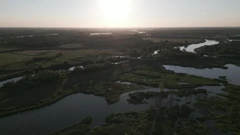 Solar eclipse over rural landscape near Mechelen, Belgium Stock Footage 346353089