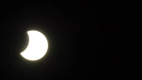 Solar eclipse. Partial solar eclipse in Moscow 25.10.2022 Stock Footage 220131840