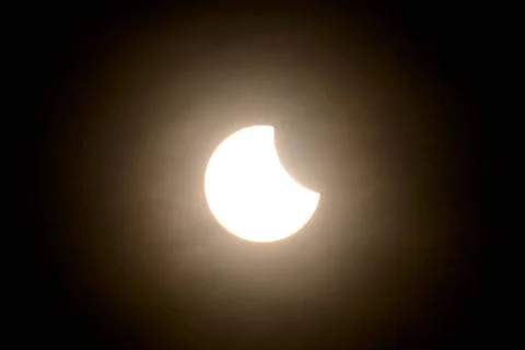  Solar Eclipse A Partial Solar Eclipse as seen from Essex in the South Eas... Stock Photos