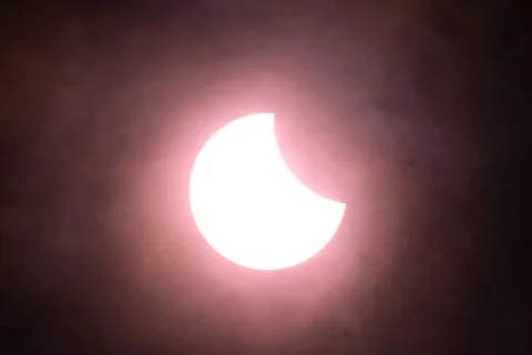  Solar Eclipse A Partial Solar Eclipse as seen from Essex in the South Eas... Stock Photos