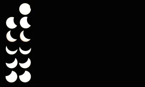 Solar eclipse phase animation Video stock 108113650