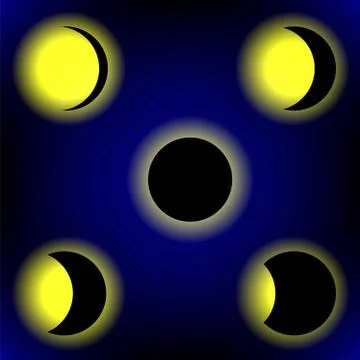 Solar Eclipse Phases Stock Illustration