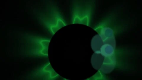 Solar Eclipse Phenomenon with Green Corona. Stock Footage 336256852