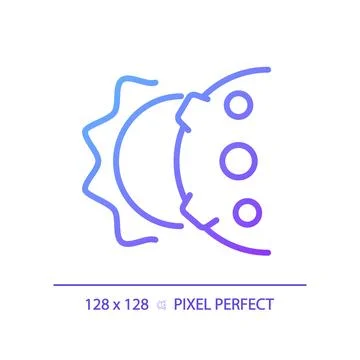 Solar eclipse pixel perfect gradient linear vector icon Ilustração Stock