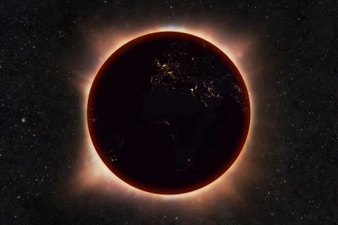 The solar eclipse of the planet earth Stock Illustration
