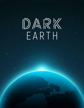 Solar eclipse planet earth space horizon. Earth planet world vector globe Stock Illustration