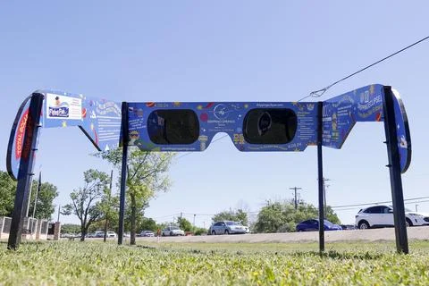 Solar Eclipse preparations in Dripping Springs, Texas, USA - 04 Apr 2024 Fotos Stock