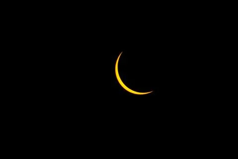 Solar eclipse prior to totality, 2017. Ilustração Stock