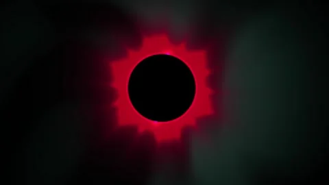 Solar Eclipse with Red Corona Light. Stock Footage 335427412