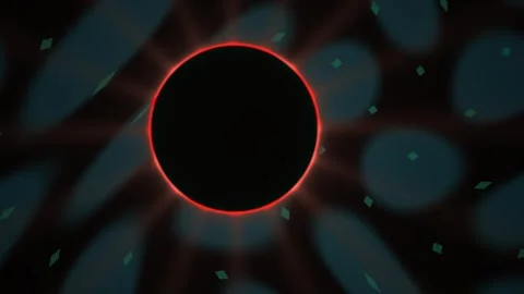 Solar eclipse with red glow and dark background. Stock Footage 336256846