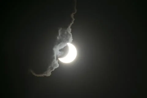 Solar eclipse in Santa Clara del Mar , Buenos Aires province , Argentina Stock Photos
