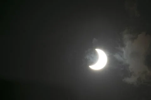 Solar eclipse in Santa Clara del Mar , Buenos Aires province , Argentina Stock Photos