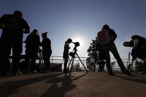 Solar eclipse in Santiago, Chile - 02 Oct 2024 Stock Photos