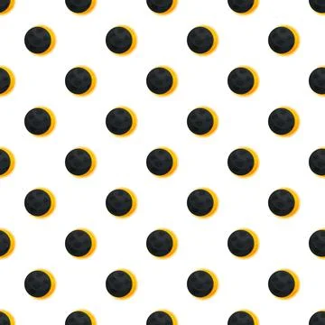 Solar eclipse seamless pattern background with glowing ring Illustrazione stock