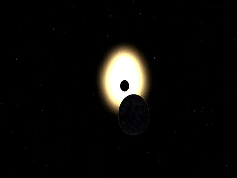 Solar Eclipse as Seen From Space Stock Footage 75644336