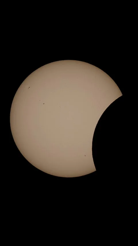 Solar eclipse sequence showing different phases Stock Footage 342584687