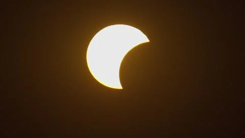 Solar eclipse showing phases of the moon covering the sun Stock Footage 343397229