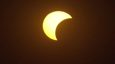 Solar eclipse shows phases of the moon passing in front of the sun Stock Footage 342176395