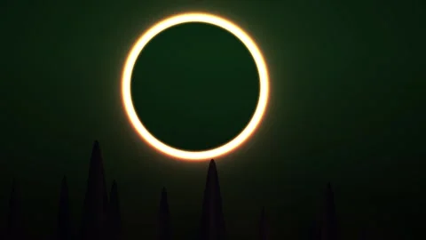 Solar Eclipse with Silhouettes of People. Stock Footage 336708046
