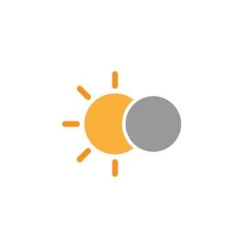 Solar eclipse simple icon on white background. Vector illustration. 스톡 일러스트