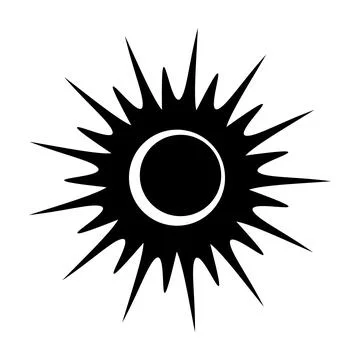Solar eclipse single black icon Illustrazione stock