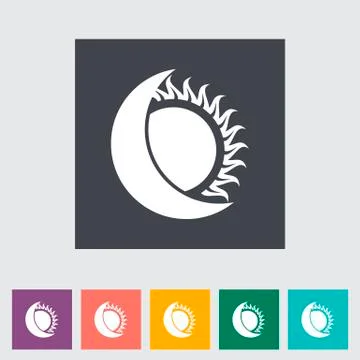 Solar eclipse single flat icon. Stock Illustration