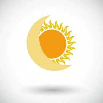 Solar eclipse single icon Stock Illustration